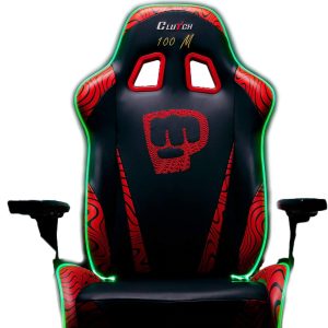 Pewdiepie LED 100M Ergonomic Gaming Chair with Lumbar Pillow - Black