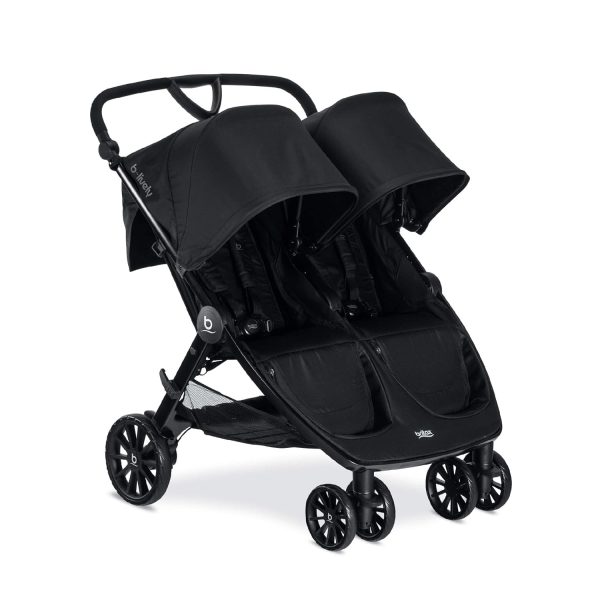 Britax B-Lively Double Stroller, Raven - Quick Fold, Adjustable Handle, All-Wheel Suspension