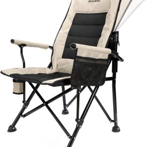 REALEAD Heated Camping Chairs - Padded, Heavy-Duty, 400 lbs Capacity, Portable for Outdoor Events