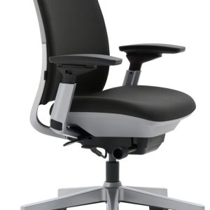Steelcase Amia Ergonomic Office Chair with Adjustable Back, Arms, and Seat | Black Frame and Fabric