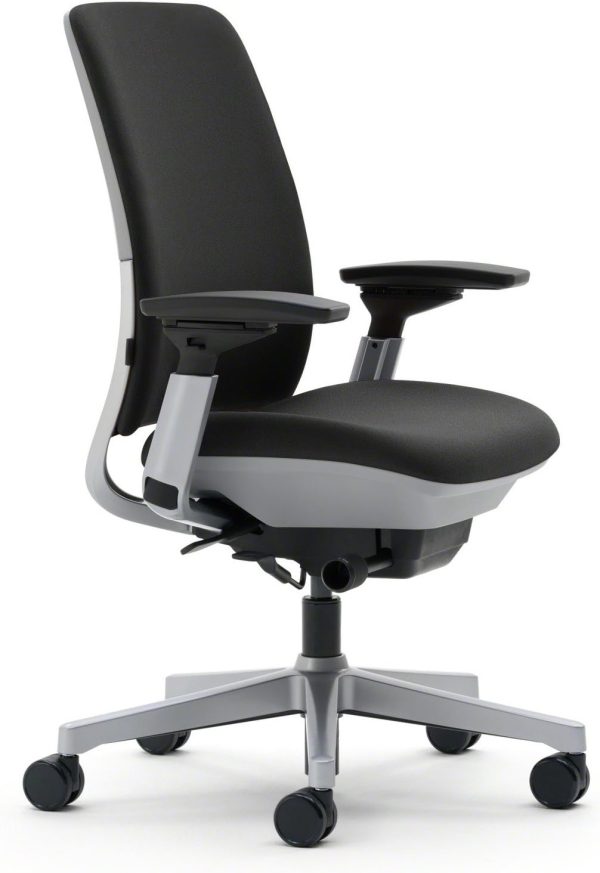 Steelcase Amia Ergonomic Office Chair with Adjustable Back, Arms, and Seat | Black Frame and Fabric