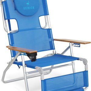 Ostrich 3N1 Lightweight Reclining Lounge Chair with Footrest, Blue