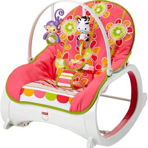 Fisher-Price Floral Confetti Infant-to-Toddler Rocker and Stationary Seat