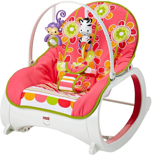 Fisher-Price Floral Confetti Infant-to-Toddler Rocker and Stationary Seat