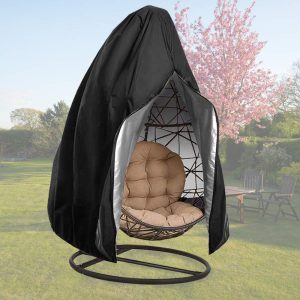 Upgraded Patio Egg Chair Cover, Waterproof, Heavy-Duty, Windproof, 75" x 45", Black, 1 Pack