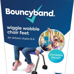 Bouncyband Wiggle Wobble Chair Feet – Turn School Chairs into Wobble Chairs to Boost Focus and Calm Kids 3+