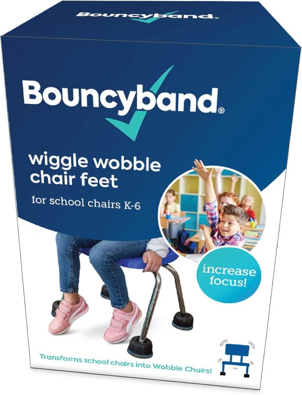 Bouncyband Wiggle Wobble Chair Feet – Turn School Chairs into Wobble Chairs to Boost Focus and Calm Kids 3+