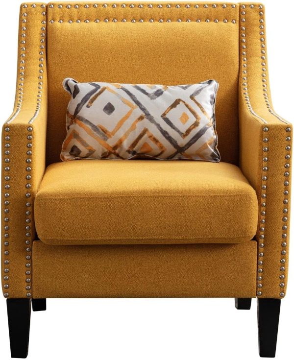 Comfy Linen Reading Armchair for Living Room or Bedroom