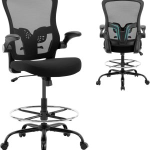 Ergonomic Drafting Chair with Adjustable Features, Black