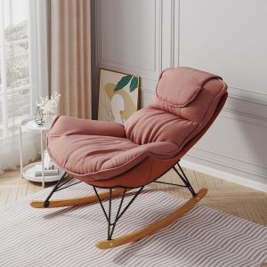 Pink Penguin Rocking Sofa Chair with Detachable, Washable Cushion