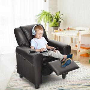 ARLIME Kids Recliner Chair with Cup Holder, Backrest, Headrest, and Footrest for Ages 2-7