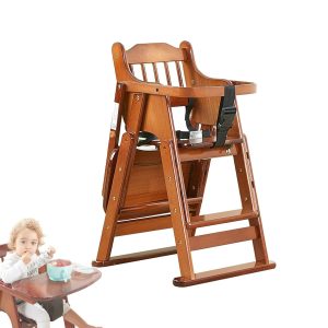 Adjustable Folding High Chair with Tray and Safety Belt for Babies and Toddlers (6 Months to 7 Years)