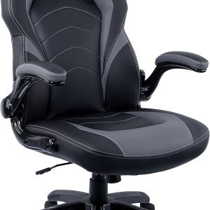 Staples Vortex Bonded Leather Gaming Chair, Black/Gray, 2-Pack