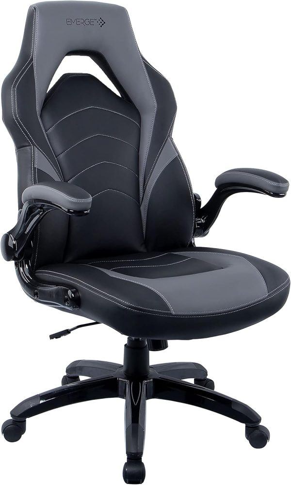 Staples Vortex Bonded Leather Gaming Chair, Black/Gray, 2-Pack
