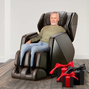 Titan Osaki OS-Soho II Brown Massage Chair with J-Track 4D Massage, Body Scanning, Zero Gravity, Space Saving, Foot Roller, and Calf Heating