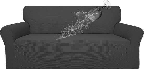 Waterproof Stretch Sofa Slipcover, Leakproof Protector for Kids and Pets (Sofa, Dark Gray)