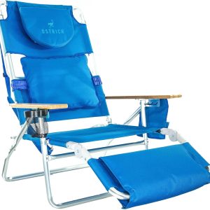 Ostrich 3-in-1 Folding Beach Lounge Chair, Blue