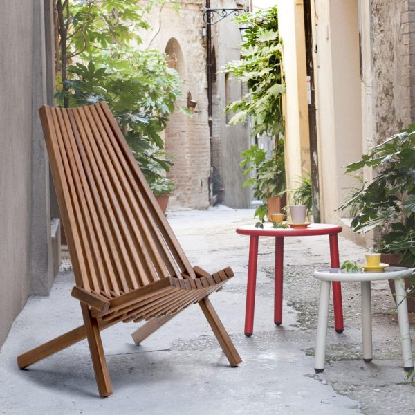 Boho Folding Wood Chair with Ergonomic Seat, Low Profile, 250 lbs Capacity for Patio, Porch, Lawn, or Home
