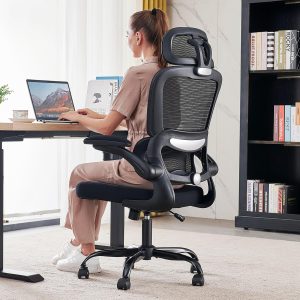 Ergonomic Mesh Office Chair, 330 lbs, High Back, Black