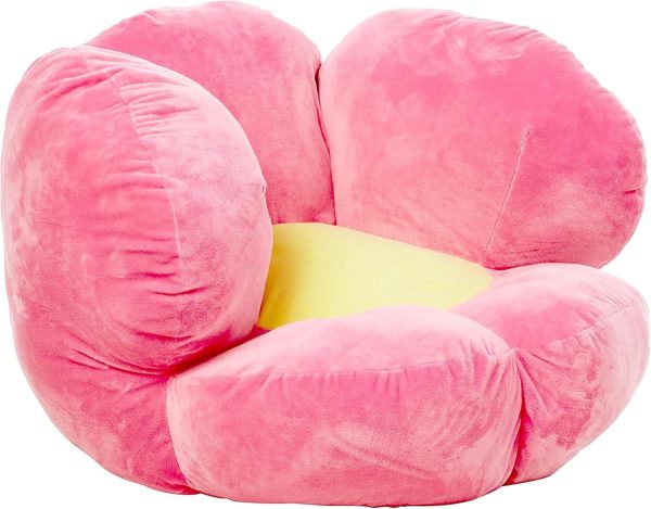 Children's Plush Pink Floral Chair, 21x19x19 Inch