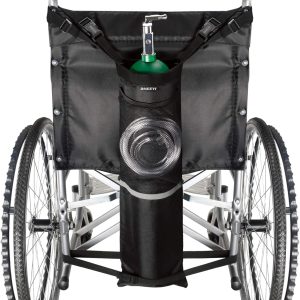 Black Oxygen Cylinder Bag with Buckles for Wheelchairs