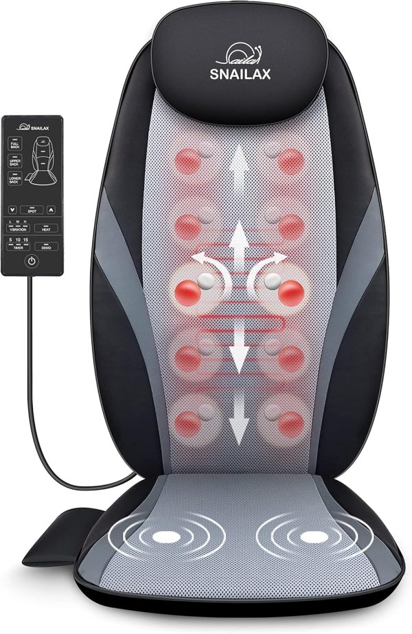Snailax Shiatsu Massage Cushion with Heat for Home and Office