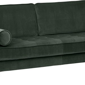 Rivet Aiden Mid-Century Modern Tufted Velvet Loveseat (74") - Hunter Green