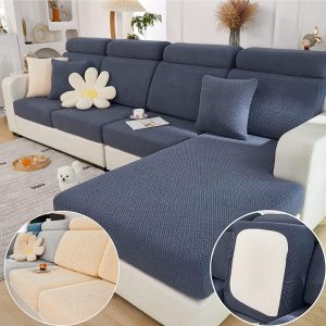 2025 Wear-Resistant Universal Sofa Cover, Stretch, Gray-Blue, Large Single Seat