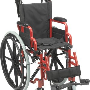 Wallaby Pediatric Wheelchair with Flip-Back Desk Arms, Fire Truck Red