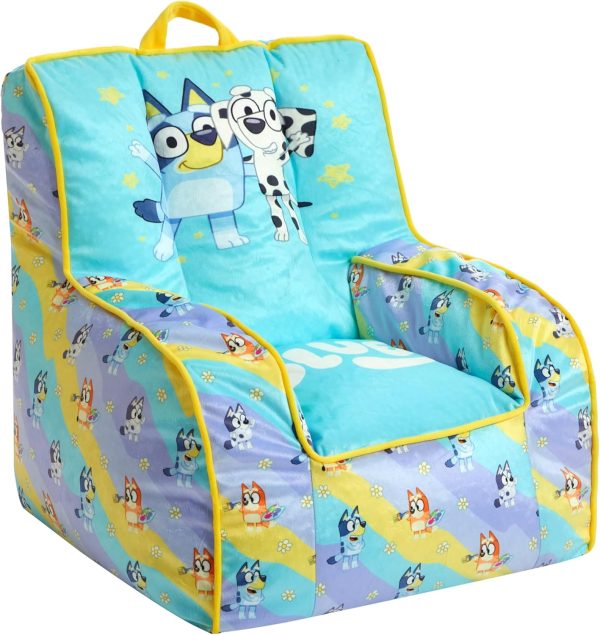 Bluey & Chloe Kids Micromink Bean Bag Sofa Chair, Ages 3+