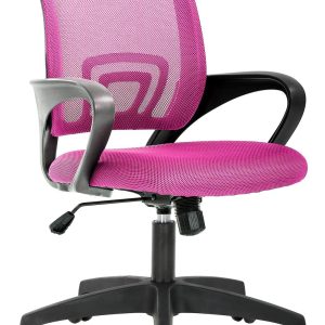 Pink Ergonomic Mesh Office Chair with Lumbar Support