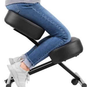 Ergonomic Kneeling Chair with Adjustable Angled Seat and Comfortable Foam Cushions for Home and Office