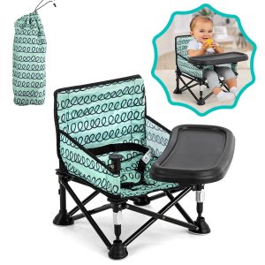 Baby Beach Chair and Booster Seat with Tray, Indoor/Outdoor (Green)
