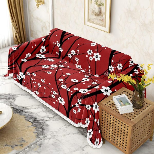 Cherry Blossom Sofa Cover, Washable, 3-Seater, 71''x118''