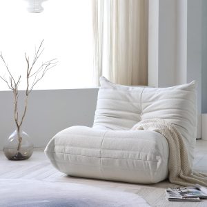 Adult Bean Bag Chair, Lazy Floor Sofa, Large Corner Couch for Living Room, Apartment, Office (34"/Beige)