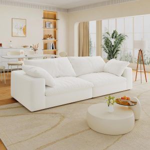 80" Modular Cloud Loveseat with Washable Covers, White