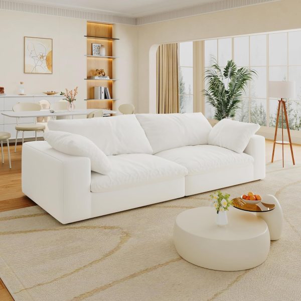 80" Modular Cloud Loveseat with Washable Covers, White