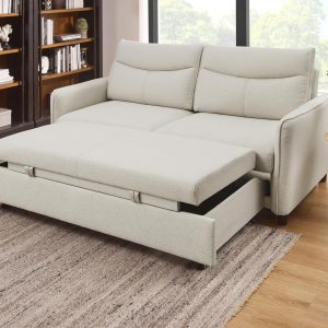 75-Inch Queen Convertible Sleeper Sofa Bed, Pull-Out Futon Loveseat for Small Spaces, Beige