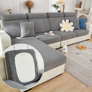 2025 Universal Stretch Sofa Cover, Wear-Resistant, Texture-Gray, Large Single Seat