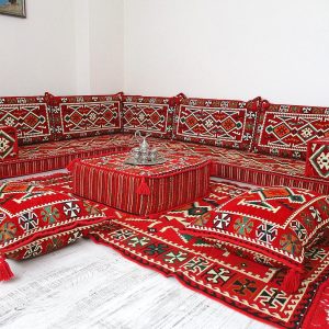 Arabic L-Shaped Floor Sofa Set for Living Room and Balcony