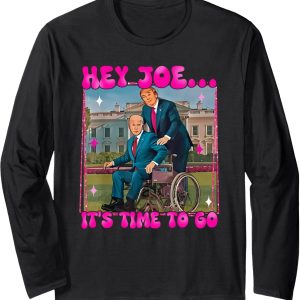 Trump Pushes Biden in Wheelchair Long Sleeve T-Shirt