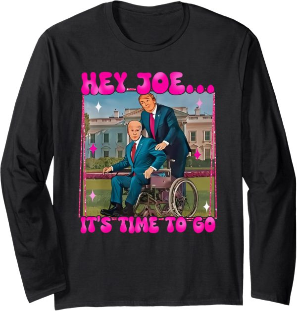 Trump Pushes Biden in Wheelchair Long Sleeve T-Shirt